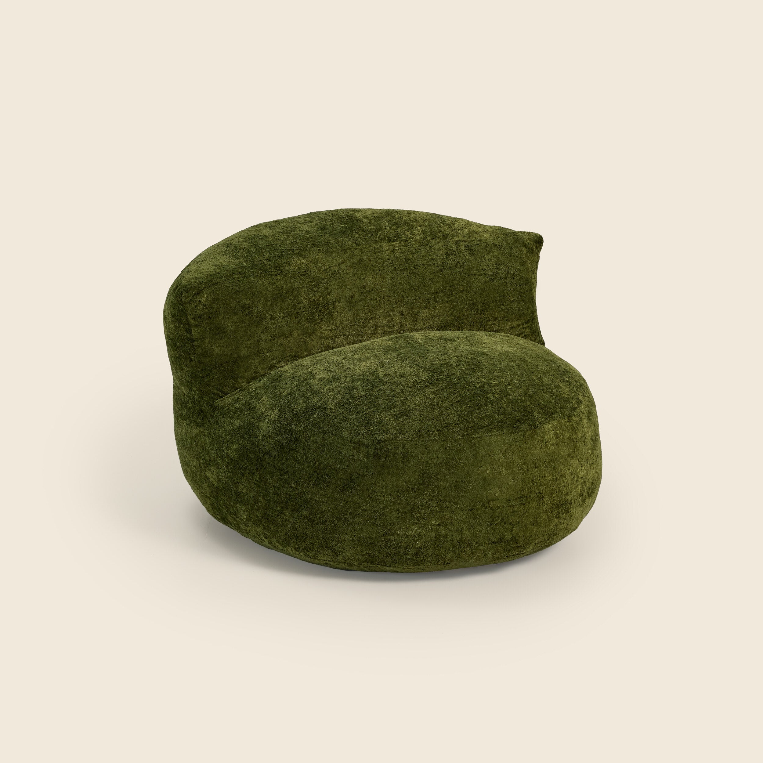 Green textured chair on a beige background