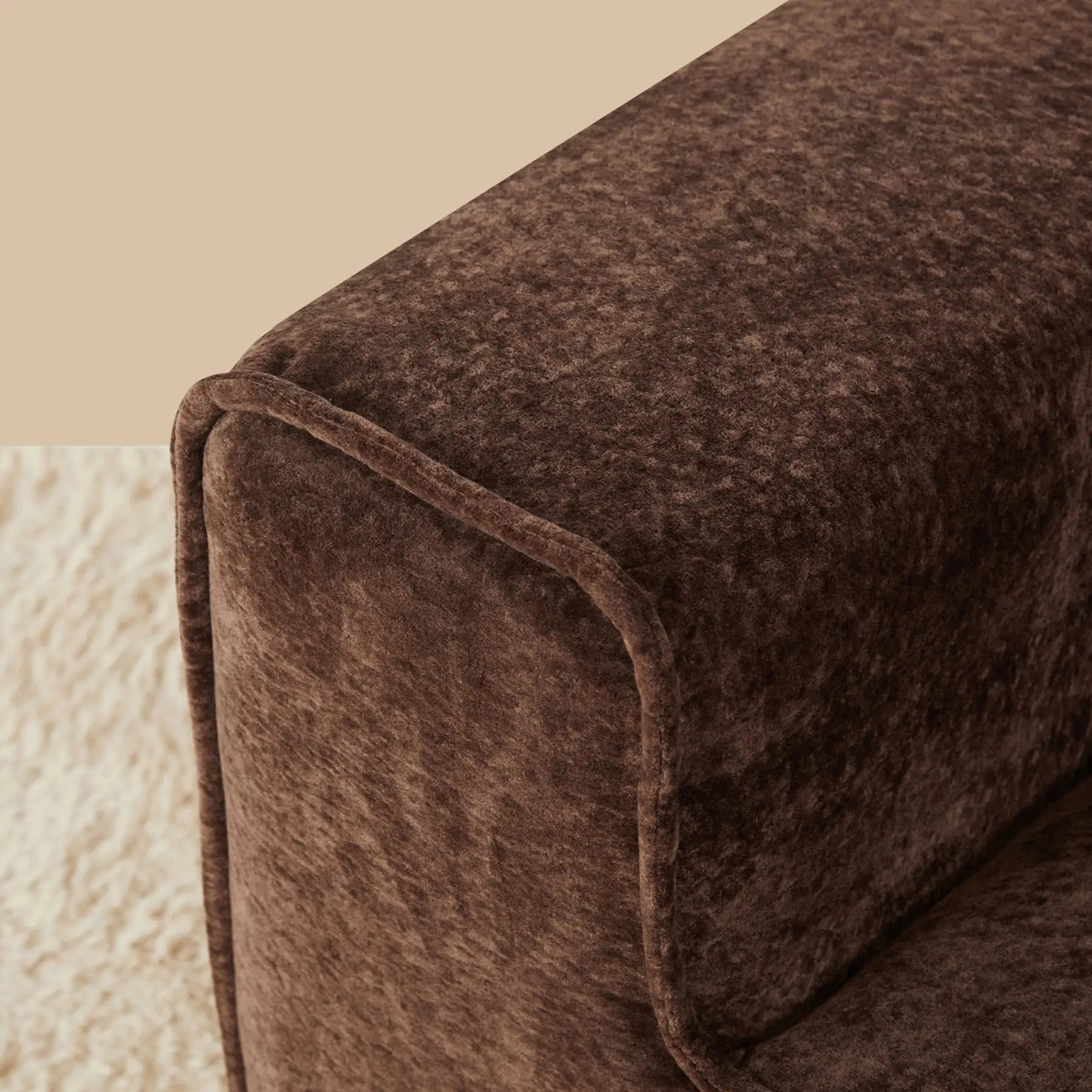 Close-up of a brown textured fabric surface