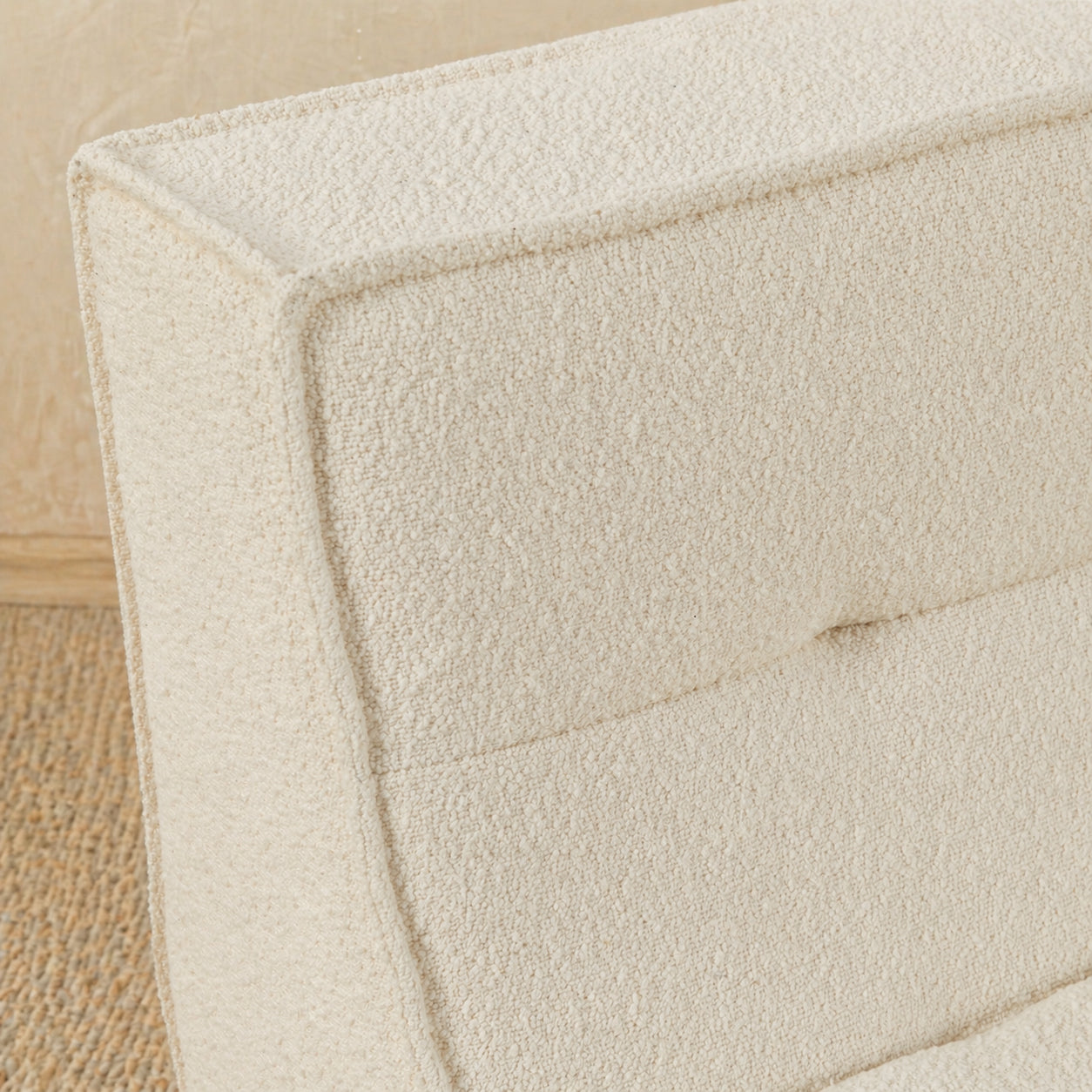 Close-up of a textured beige fabric surface