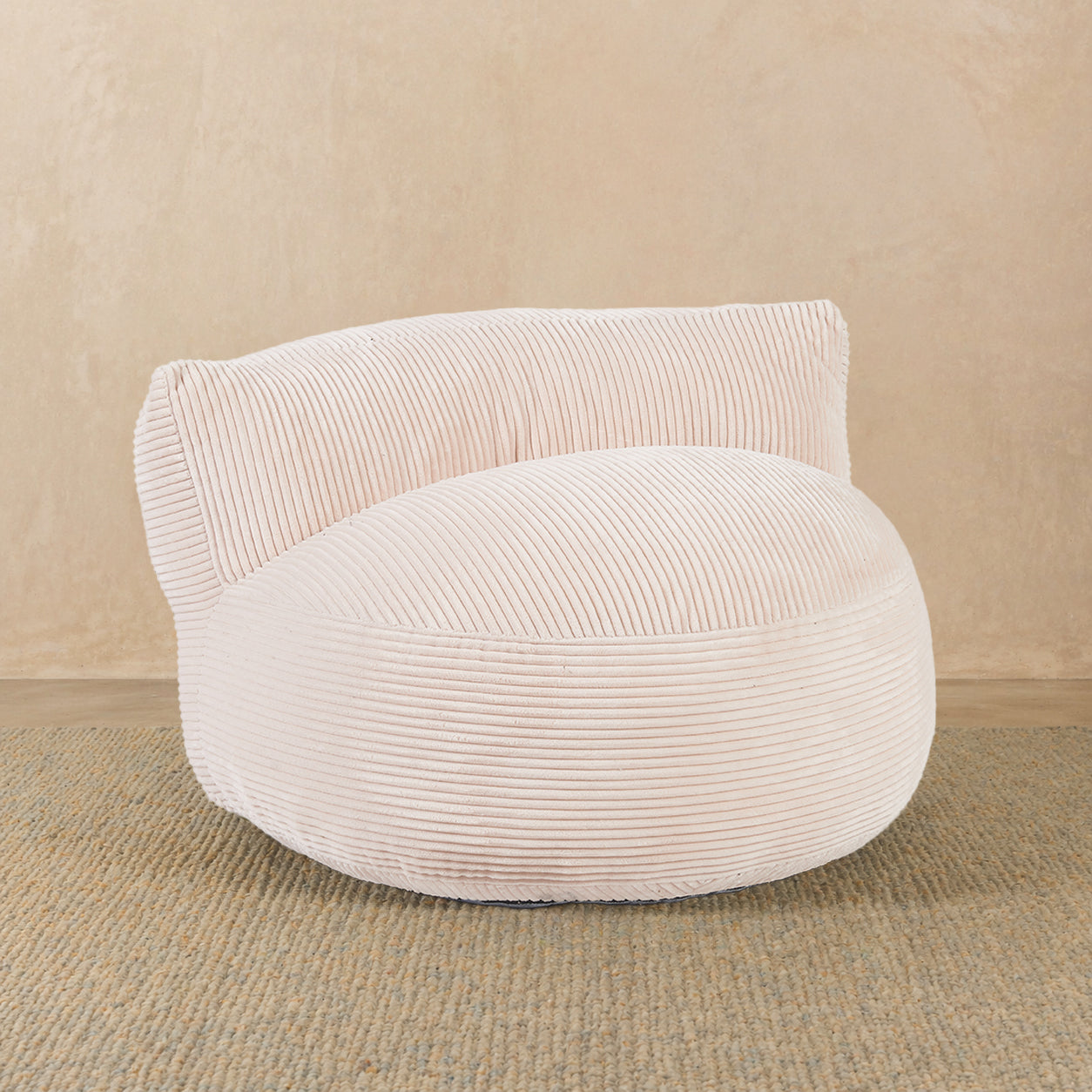 White textured chair on a beige background