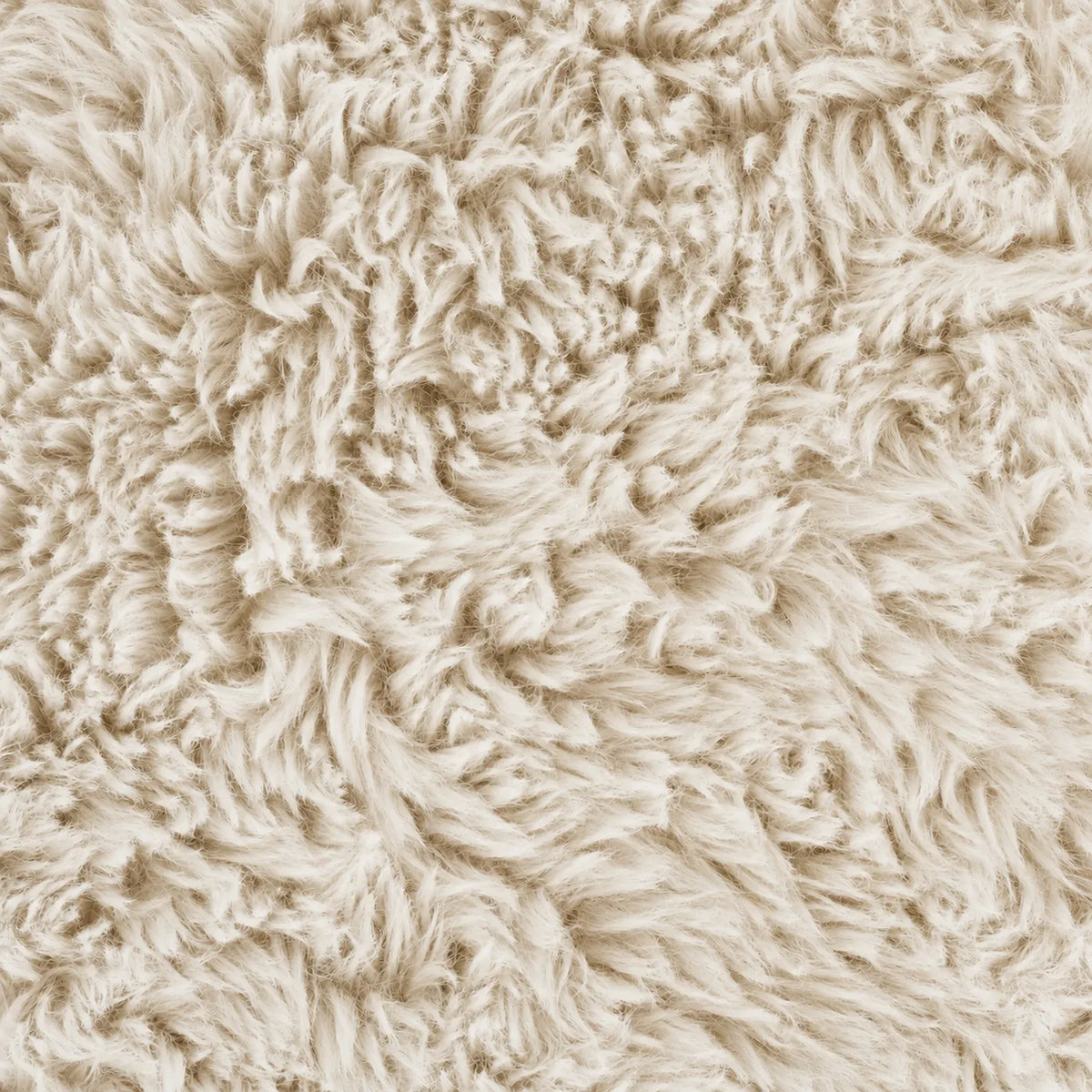 Cream faux fur Peachi fabric swatch