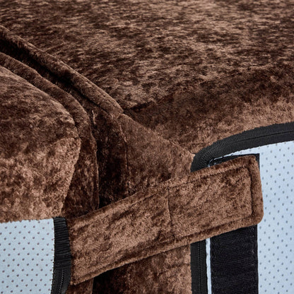 Brown textured fabric with a velcro
