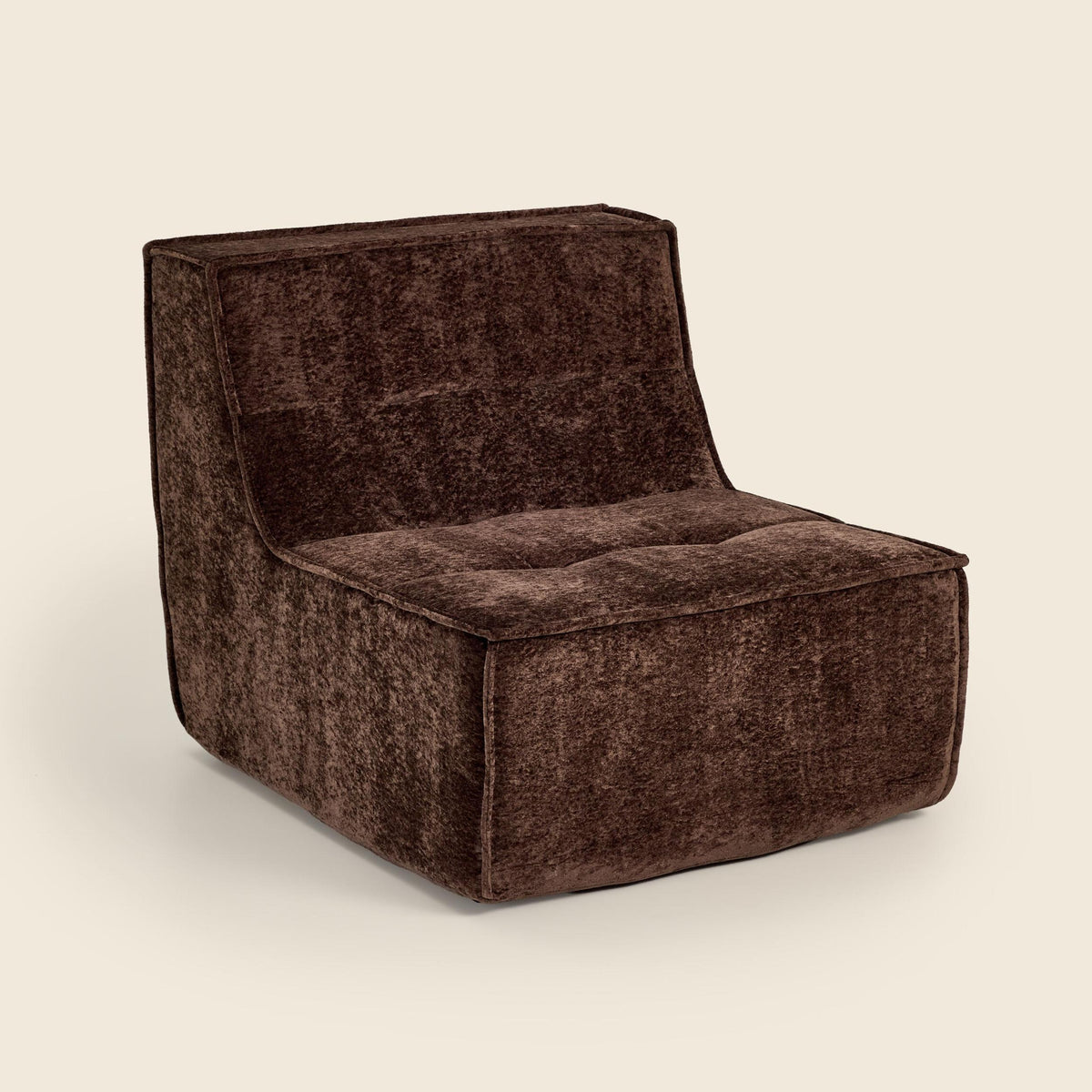 Loungi Occasional Chair in Brown Snow Velvet