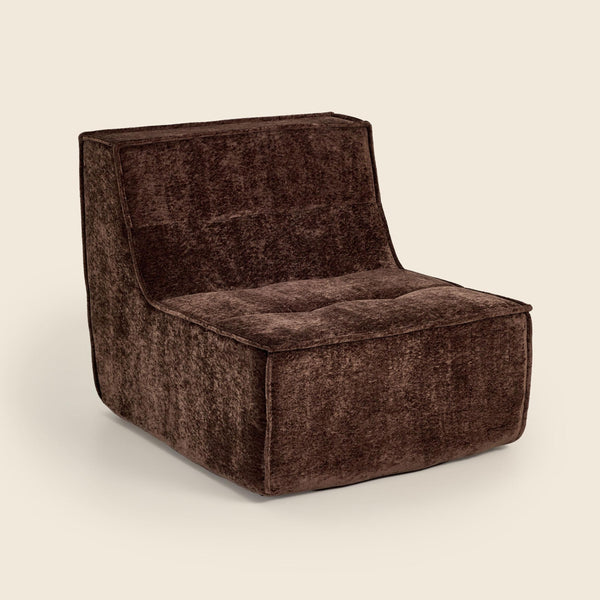 Loungi Occasional Chair in Brown Snow Velvet