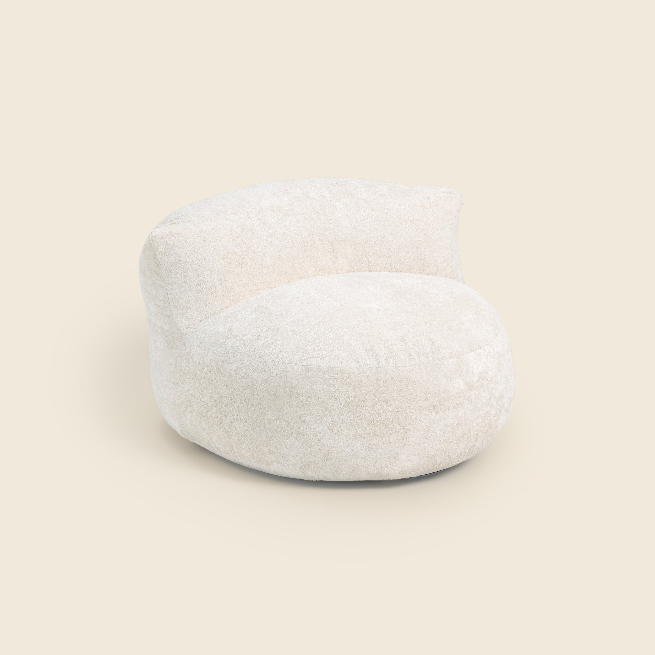 White bean bag chair on a beige background #color_oat-fleece