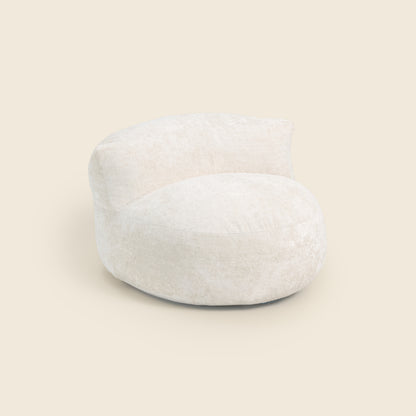 White bean bag chair on a beige background 