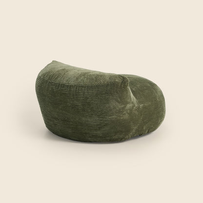 Green bean bag chair on a beige background
 