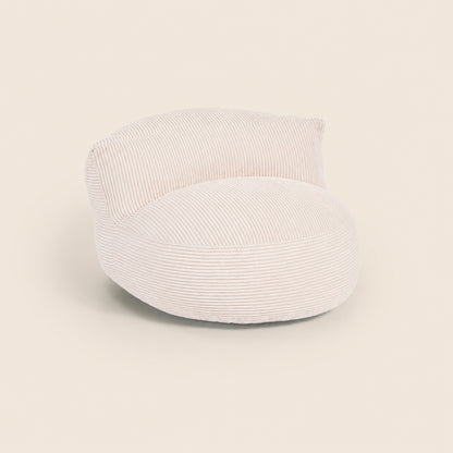 White textured bean bag chair on a beige background 
