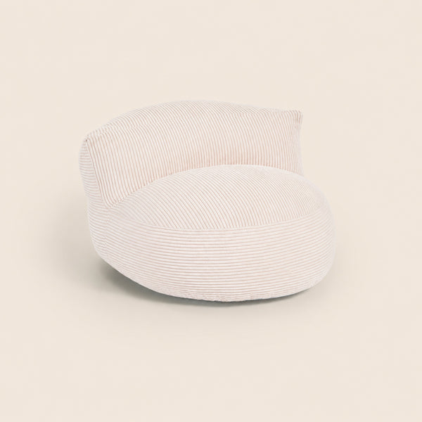 White textured bean bag chair on a beige background #color_cream-corduroy