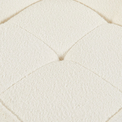 Close-up of a textured white fabric surface [color: ivory-boucle]