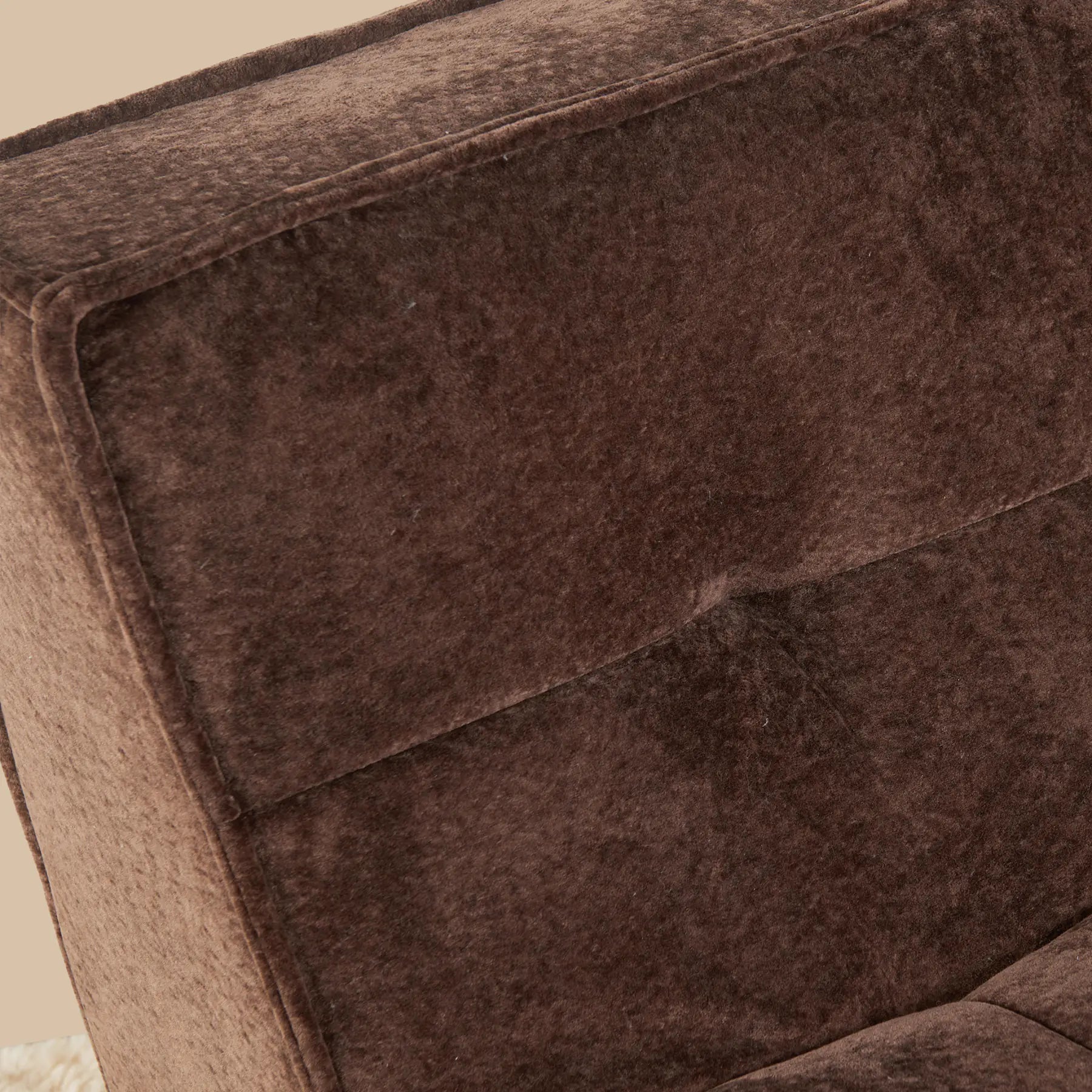 Close-up of a brown textured fabric surface [color: brown-snow-velvet]