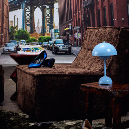 Brown snow velvet Loungi modular chair in a new york apartment 