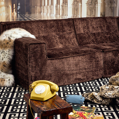 Three piece brown modular lounge 
