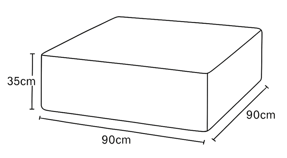 Tootsi Square dimensions graphic