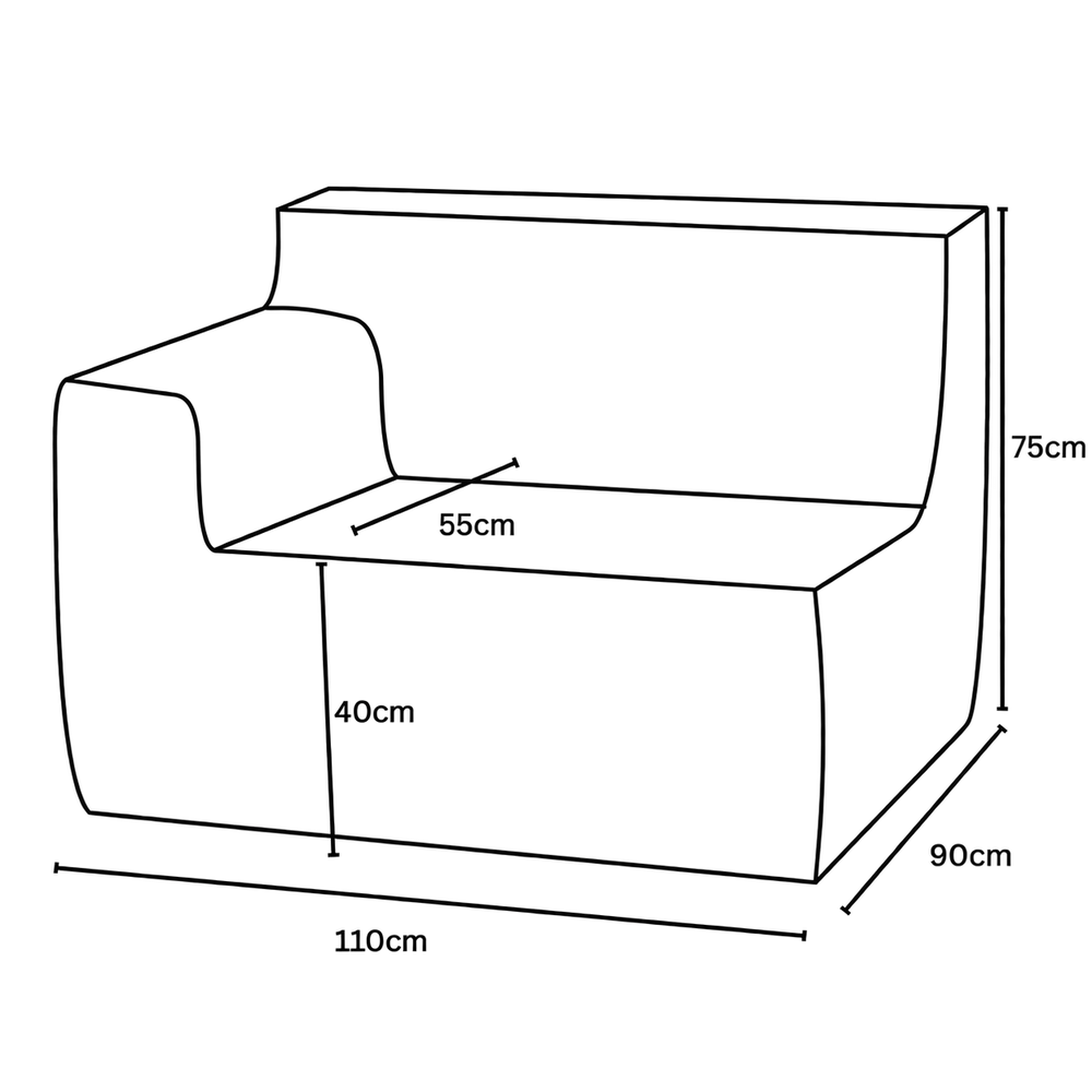 Loungi module dimensions graphic