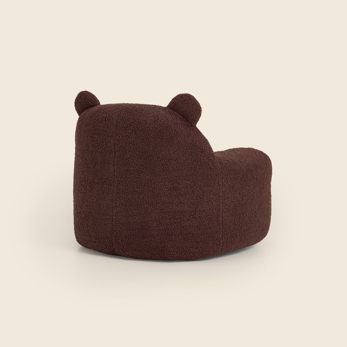 Back view of the brown Teddi Kids Armchair showing the ears 