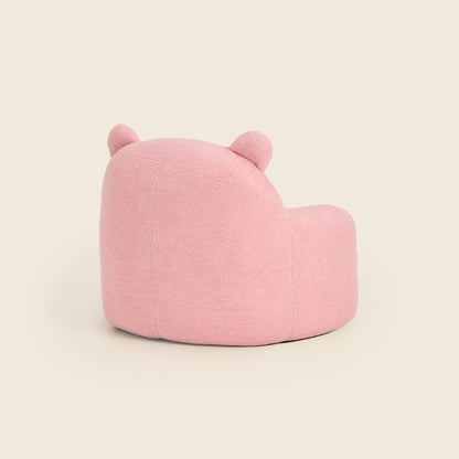 Back view of the pink Teddi Kids Armchair showing the ears 